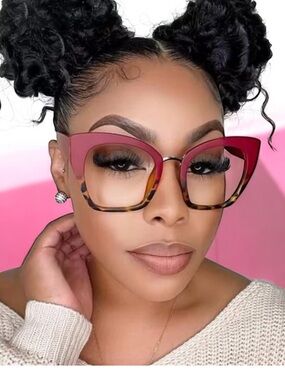 🔥🔥🆕Chic Large Frame Burgundy Leopard Cat eye Anti-blue light Glasses
